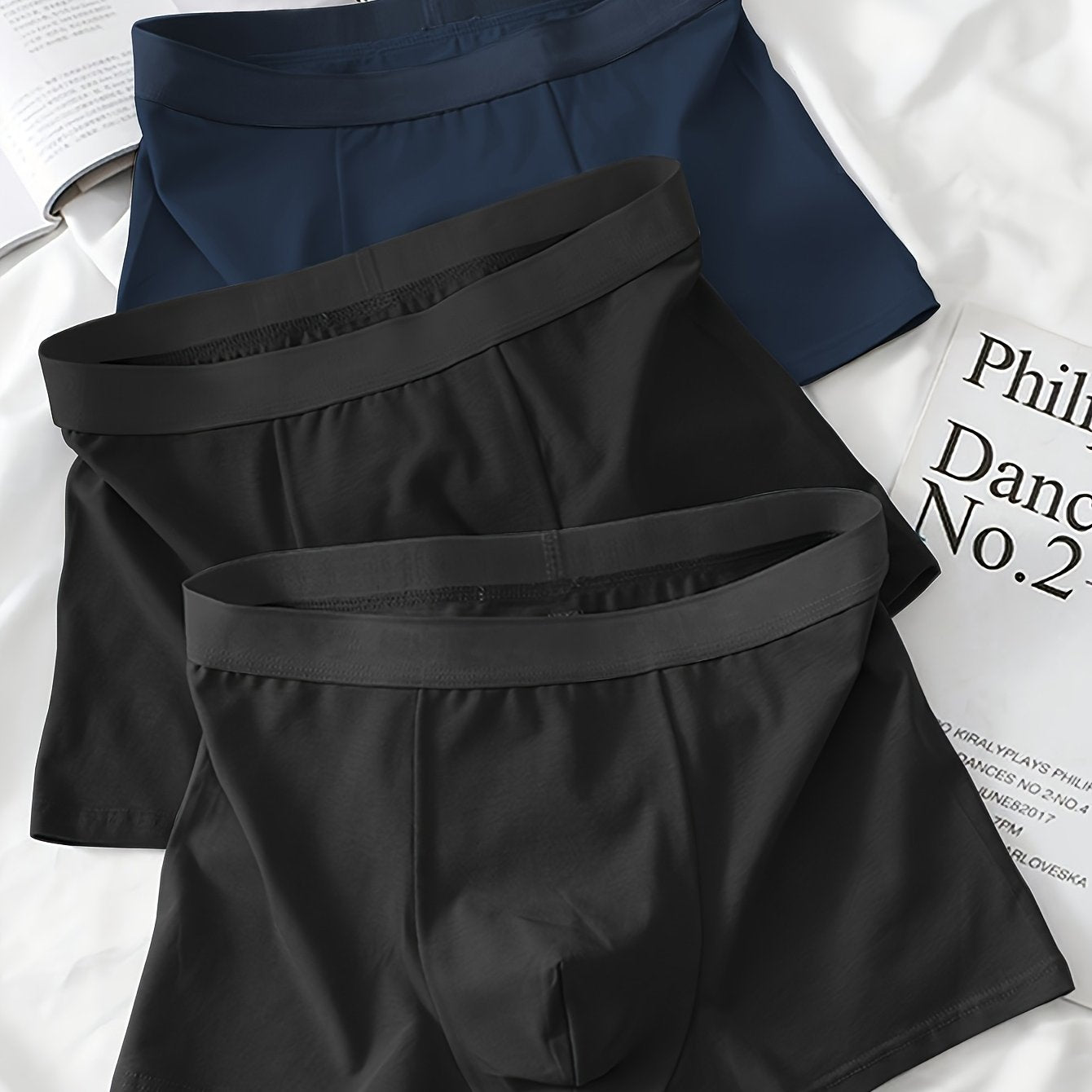 Men's Cotton Elastic Sports Underwear 3-Pack Large Size Shortie Casual