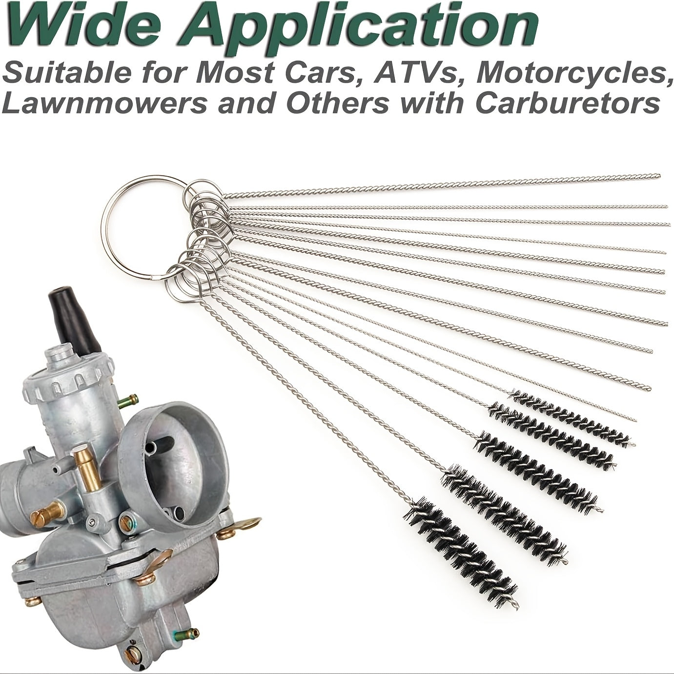 Универсальный набор для очистки карбюратора, инструменты из нержавеющей стали с щетками и насадками