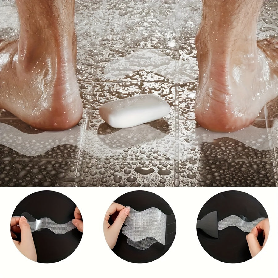 Pack of 24 Non-Slip Shower Stickers for Bathroom Safety, PET Material