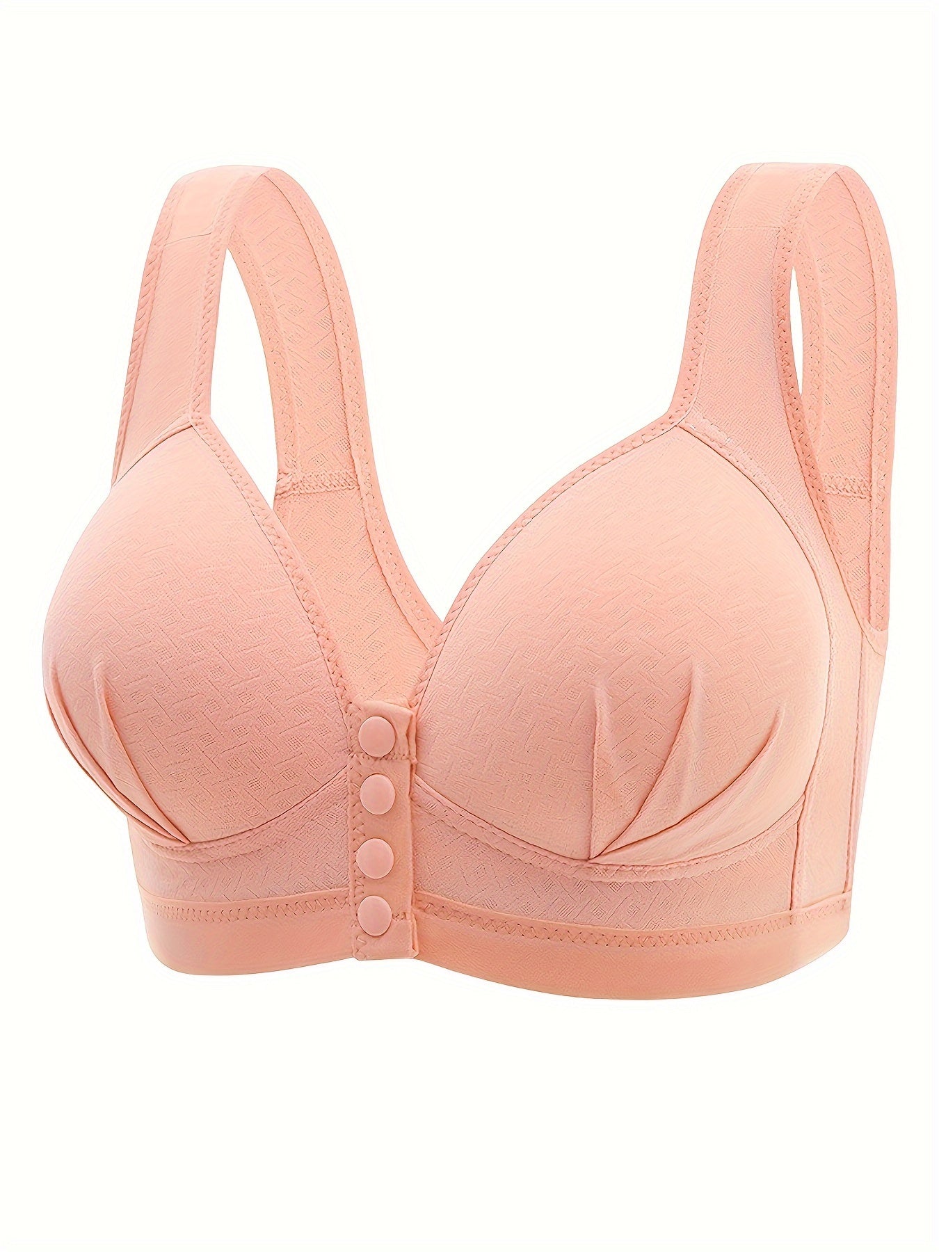 Women's Wireless Push Up Bra with Front Buckle, Breathable and Comfortable Lingerie