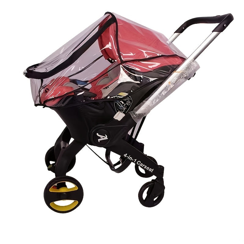 Baby Stroller Rain Cover Waterproof Breathable EVA with Zipper Door and Side Ventilation