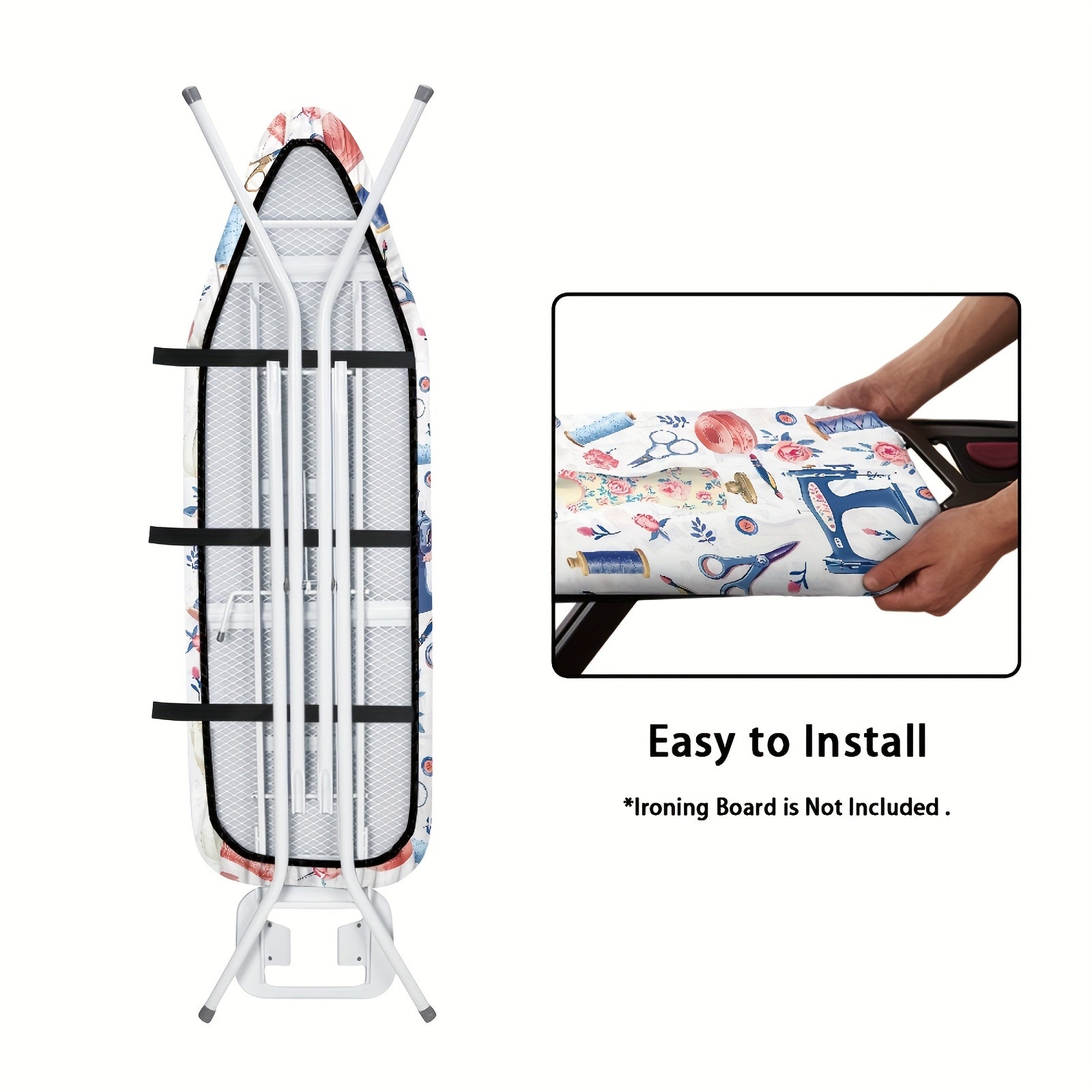 Cartoon Ironing Board Cover with Elastic Edge, Stain-Resistant, Non-Slip, Standard Size