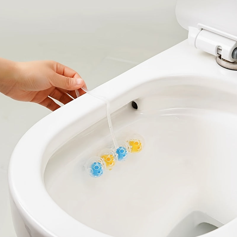 Set of 2 Hanging Toilet Deodorizer Balls Plastic Mixed Colors No Power Needed