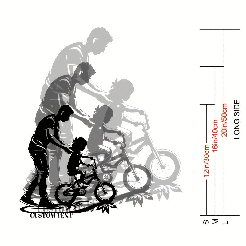 Personalized Cycling Wall Art for Family Black Iron Bedroom Decor for Ages 14 and Up