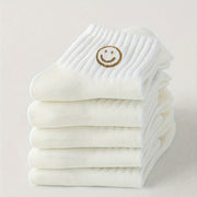 5 juft Ayollar uchun Qiziqarli Multfilm Yuzi Bilak Soxi rangli assortida. Yumshoq polyester va elastan aralashmasidan tayyorlangan, mashinada yuvish mumkin.