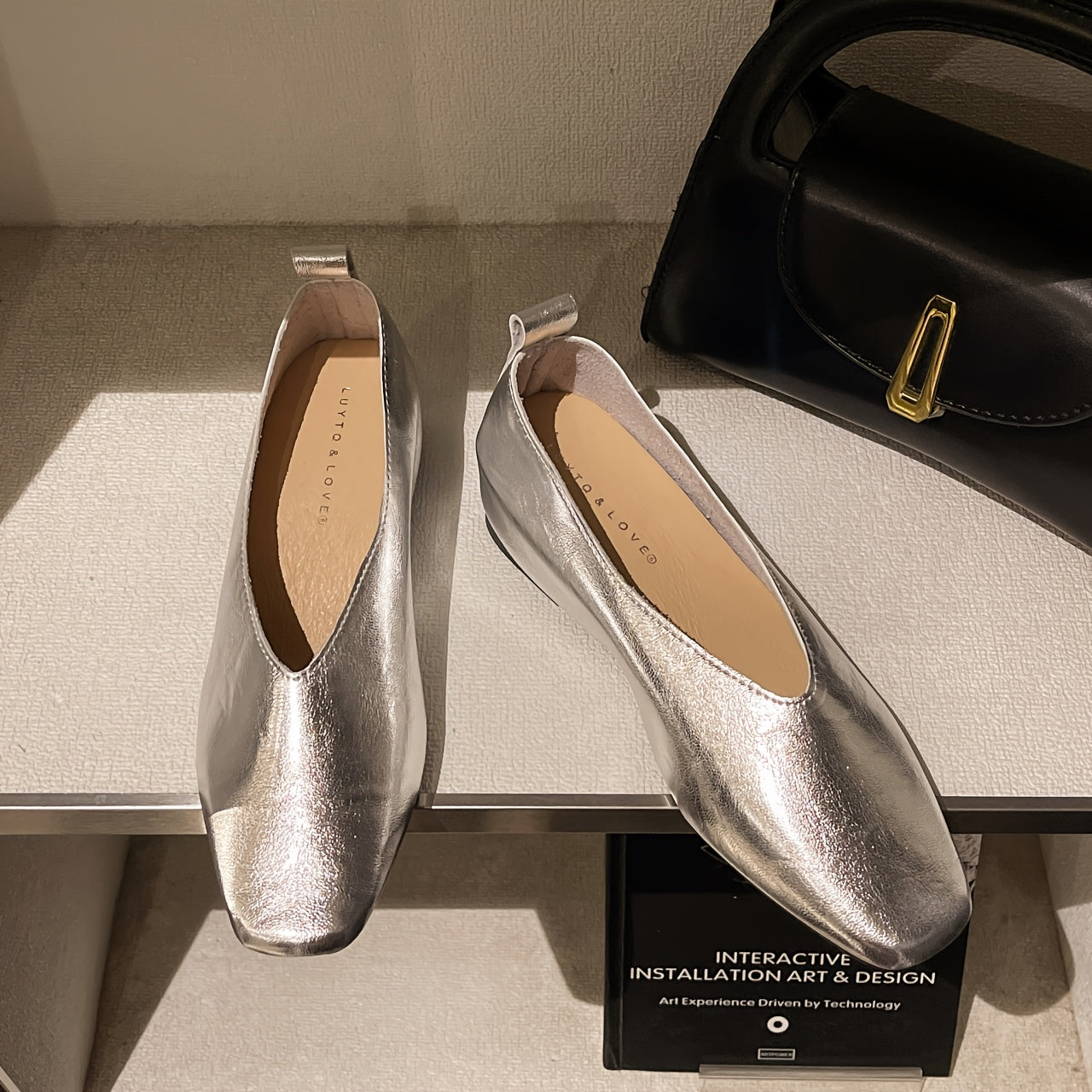 Women's Retro Mary Jane Flats Synthetic Black Slip-On Shoes for Casual and Formal Wear