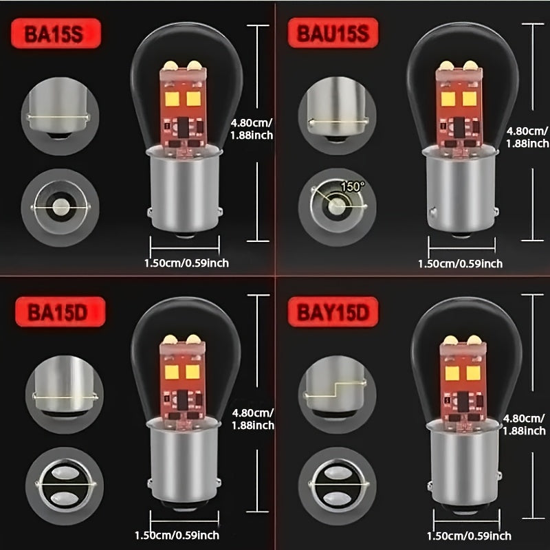 2 Pieces Car LED Light Bulbs 1156 1157 White Turn Signal Brake Reverse