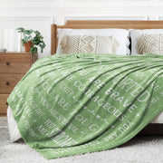 Positive Affirmation Fleece Blanket for Women Recovery Support Motivational Gift for Friends Sisters Colleagues