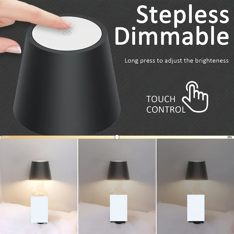 Portable Dimmable LED Bottle Lamp with Touch Control and USB Rechargeable for Home and Office