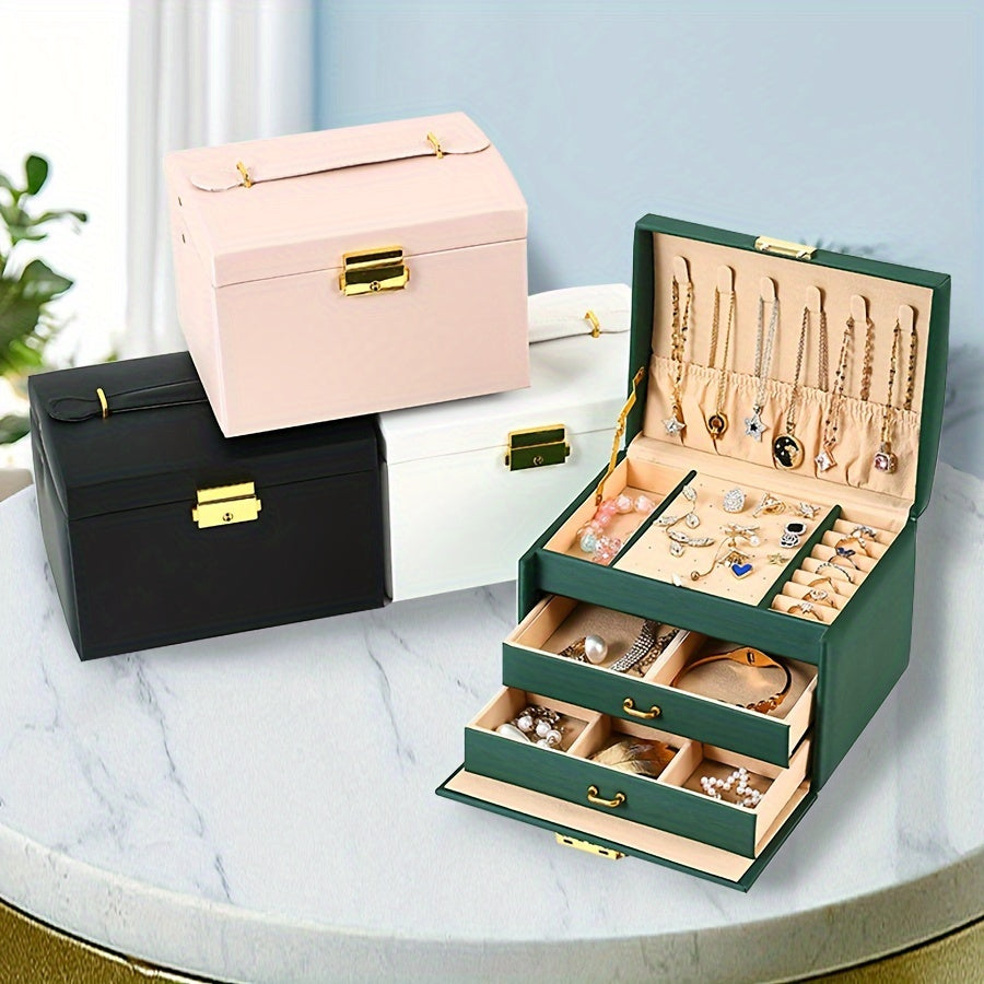Jewelry Storage Box with Compartments for Rings Earrings Bracelets Necklaces