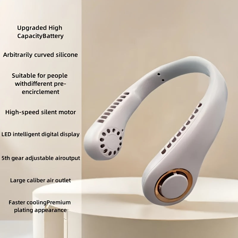 Portable Mini USB Fan with Adjustable Speed and Wearable Neck Design