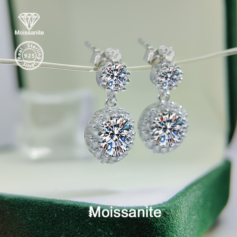 Sterling Silver Moissanite Earrings for Women Jewelry Gift for Her