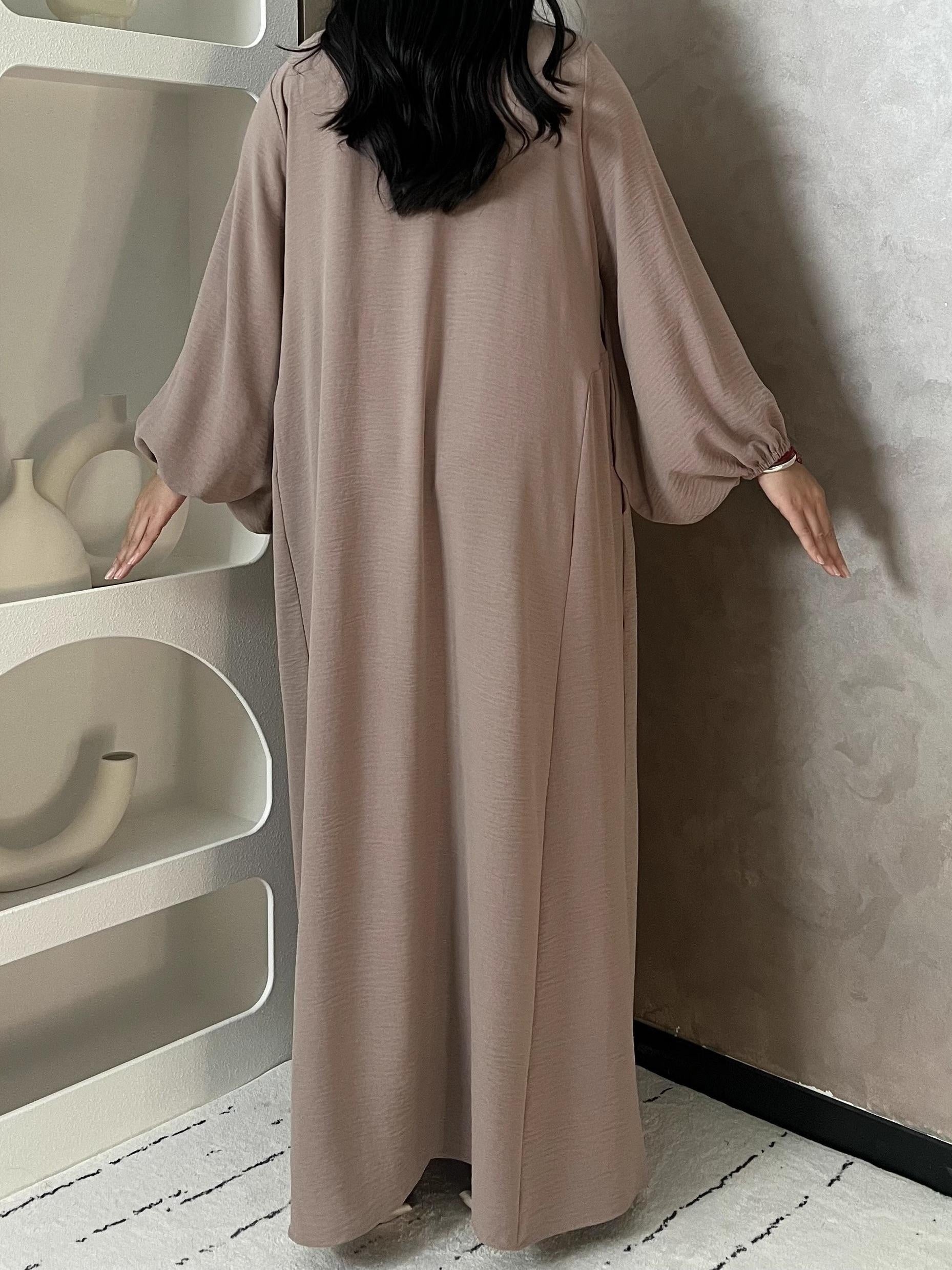 Women’s Balloon Sleeve Pleated Dress One Size