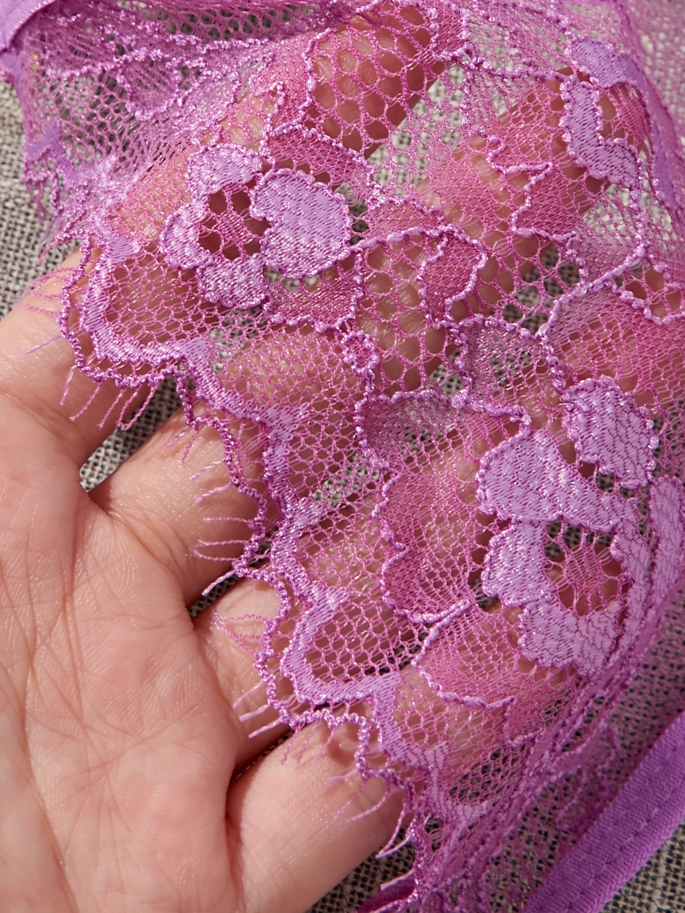 See-Through Lace Lingerie Set for Women with Bra and Thong