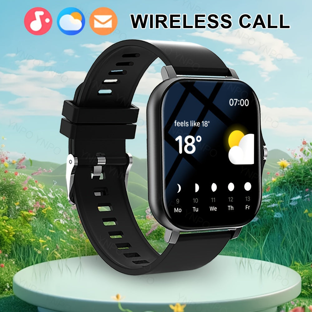 Smartwatch for Men and Women Wireless Calling Sports Modes Camera Control Message Notifications Ultra Thin Borderless Design Compatible with Android and iPhone
