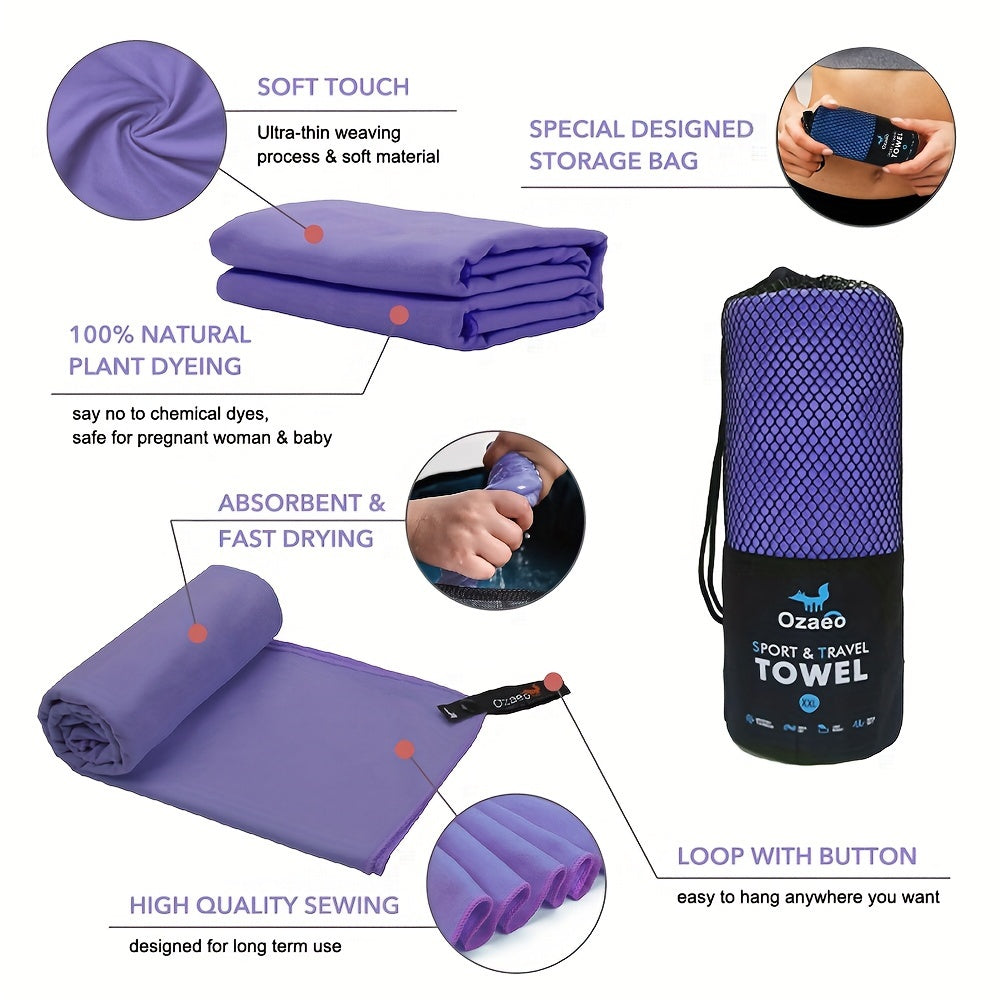 Microfiber Travel Towel Quick Dry Lightweight Sports Beach Hiking Yoga Golf Pickleball