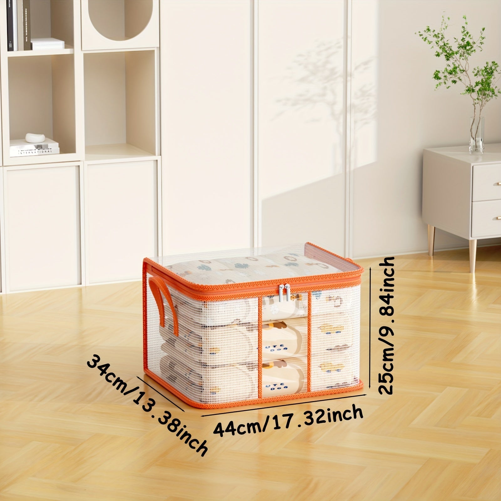 Large PVC Storage Bag with Handles and Zipper for Clothing Toys and Books