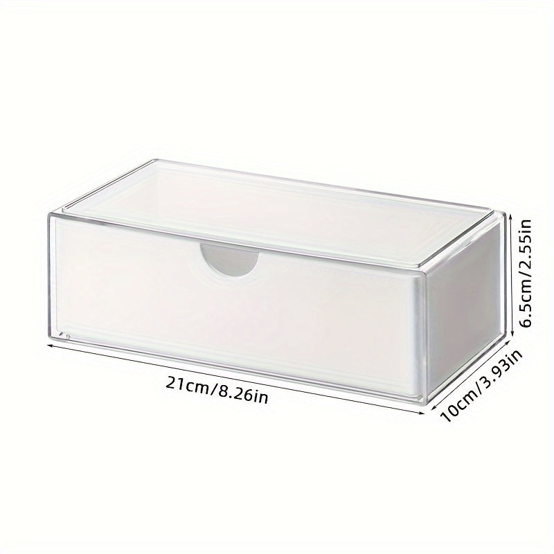 Plastic Cosmetics Storage Box with Drawers Stackable Bathroom and Bedroom Organizer