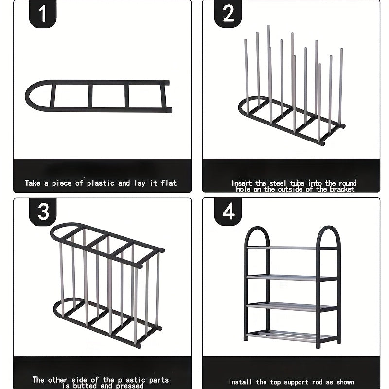 Multi-Tier Plastic Shoe Rack for Bedroom Dorm Storage Durable Space-Saving