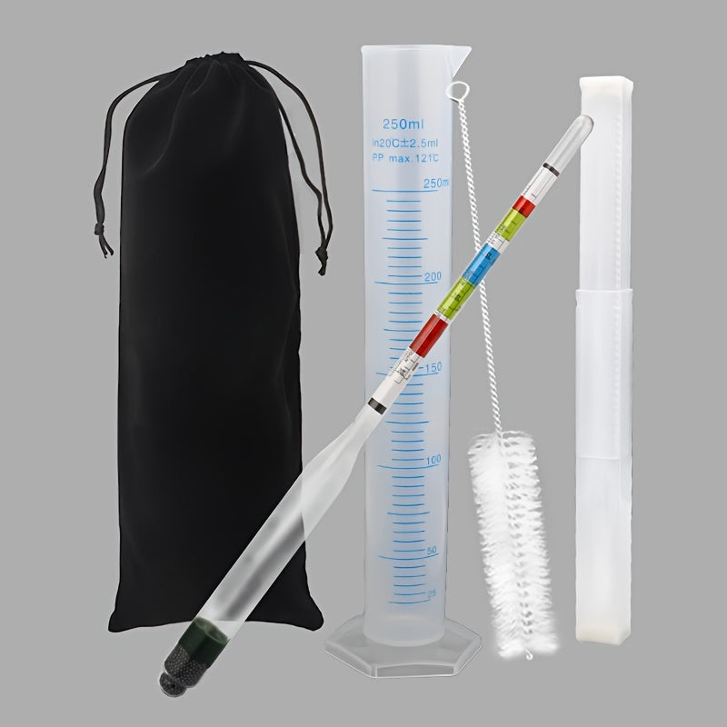 Hydrometer Kit for Wine Beer Mead Alcohol Measurement with Cleaning Tools and Cylinder