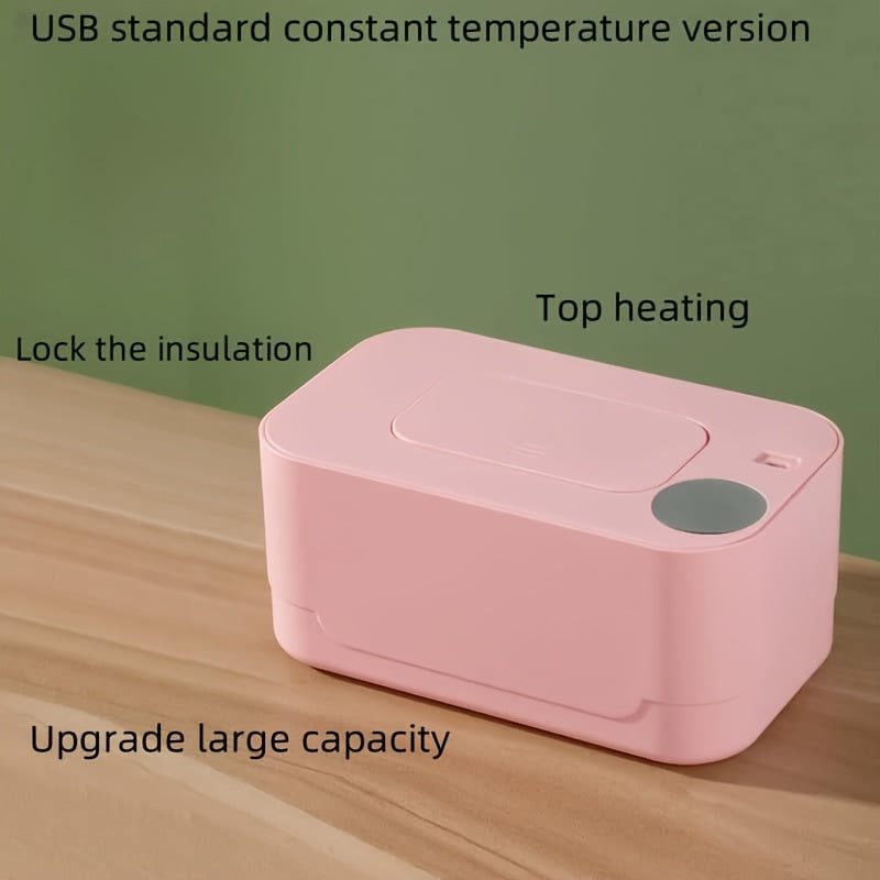 USB Heated Wet Wipe Dispenser Travel Portable Moisturizing White Multi-Functional