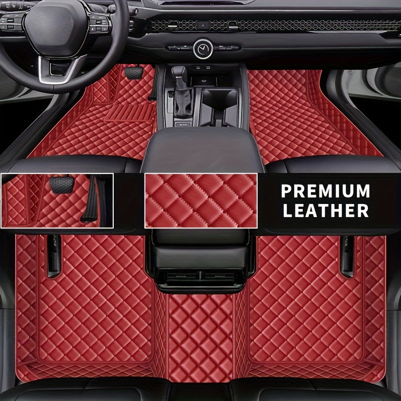 Alfombrilla de suelo para coche de cuero sintético a medida para vehículos de conducción a la izquierda