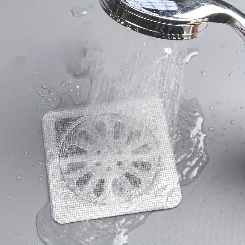 Self-Adhesive Hair Catcher Stickers for Shower Kitchen Sink Drain Cover Anti-Clog Insect Proof 10 Pack