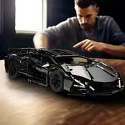 1314-Piece Black Sports Car Building Block Set for Adults and Teens