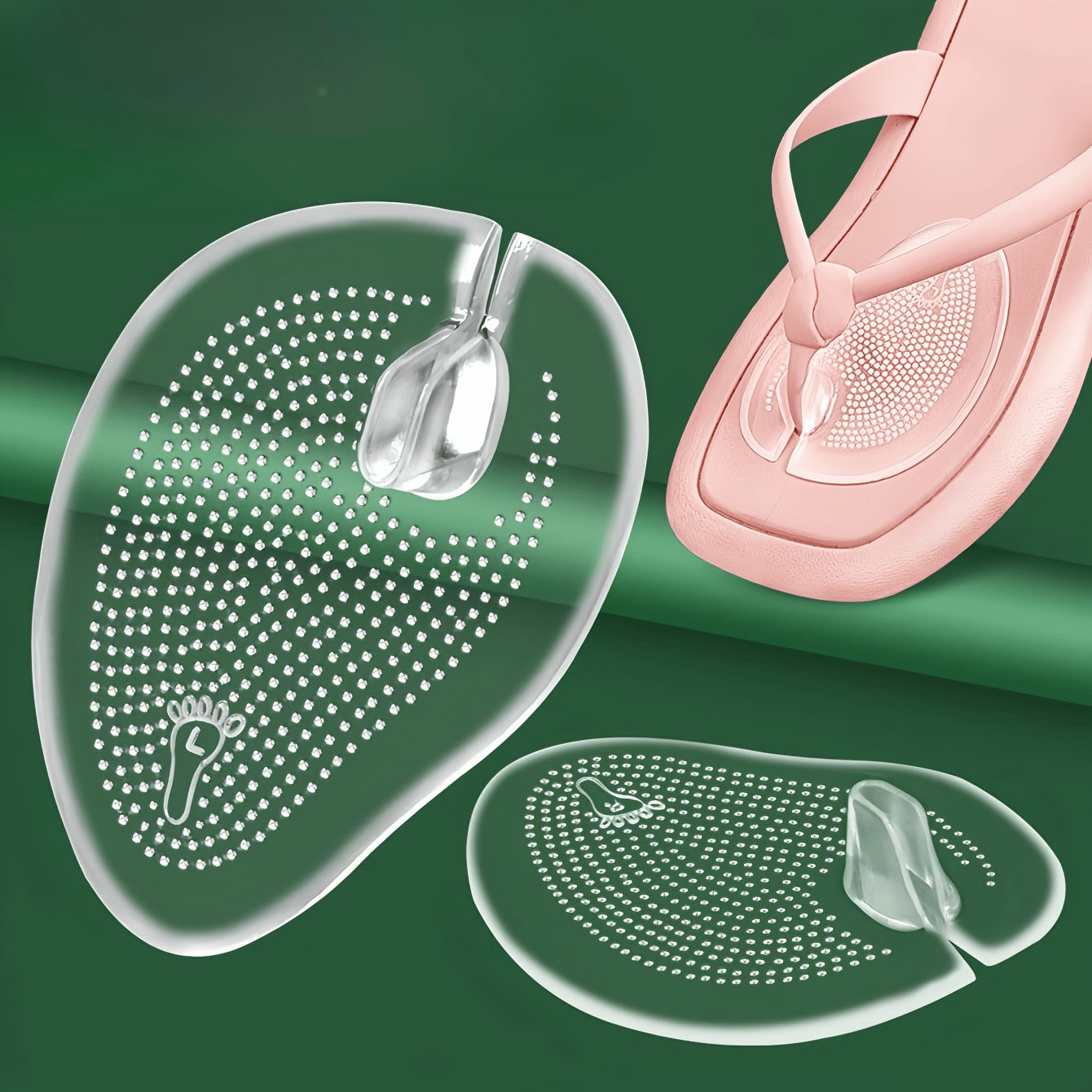 Unisex Transparent Silicone Toe Pads Non-Slip Comfort for Herringbone Shoes