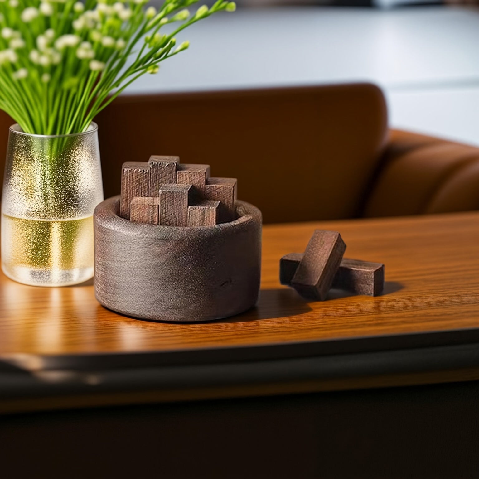 Wooden Incense Burner Portable Durable Adjustable Home Decor Car Dashboard