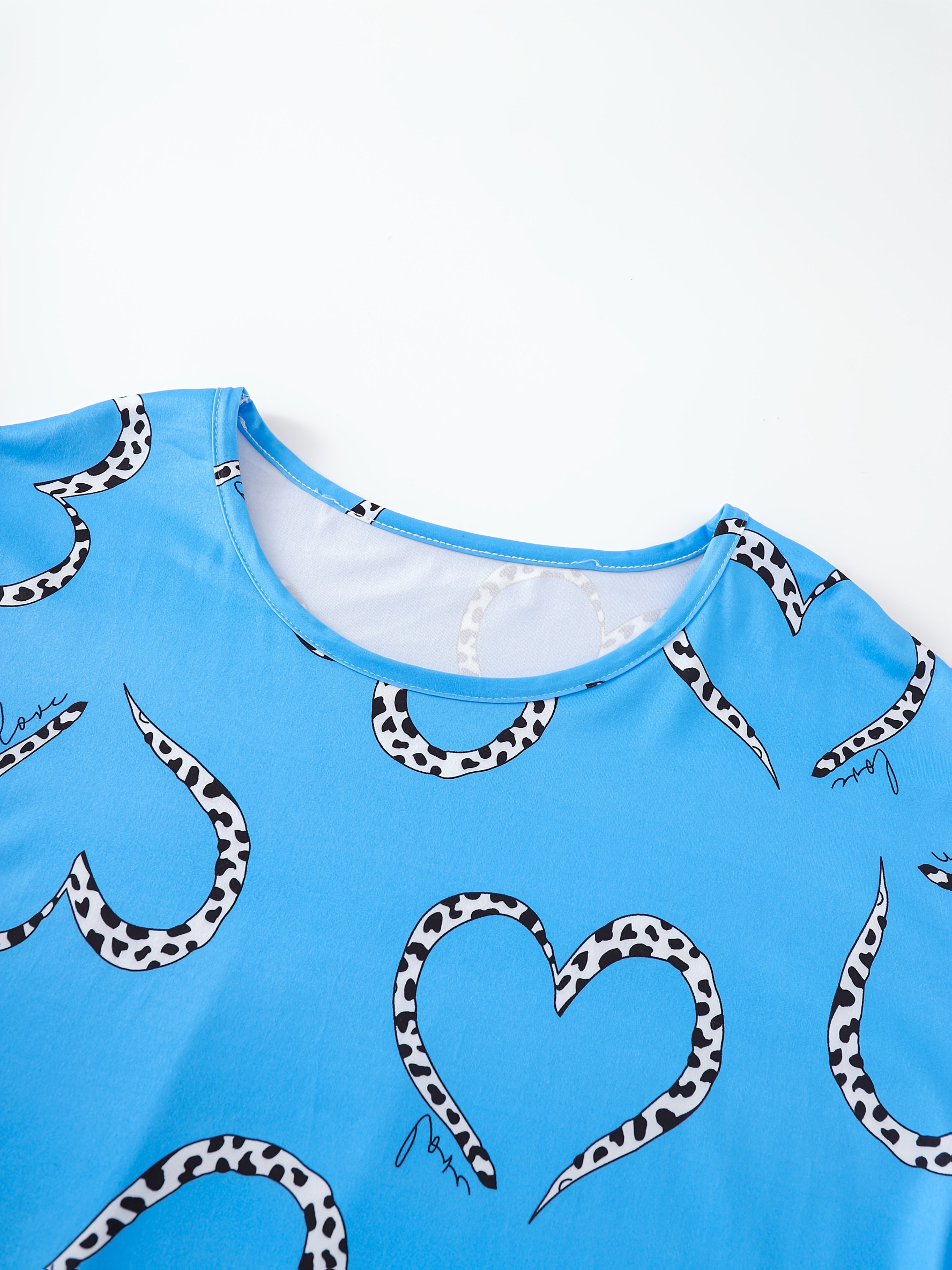 Женские летние ночные платья 3 шт. с коротким рукавом, рюшевая ночная рубашка с сердечным принтом