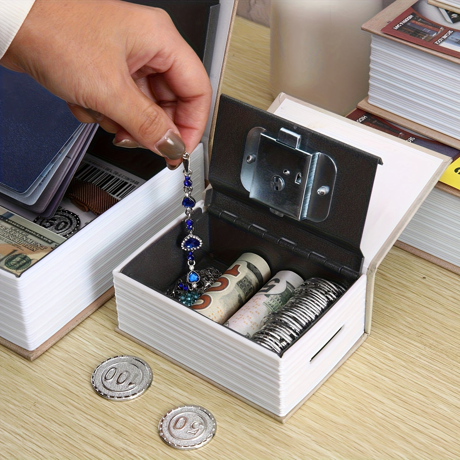 Book Money Box with Key Lock Disguised as Dictionary for Secret Storage and Savings