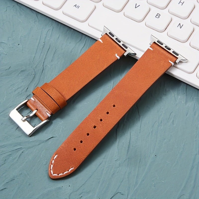 Retro Calfskin Watch Band for Apple Watch Ultra Series 9 8 7 6 5 4 3 2 1 and SE Models