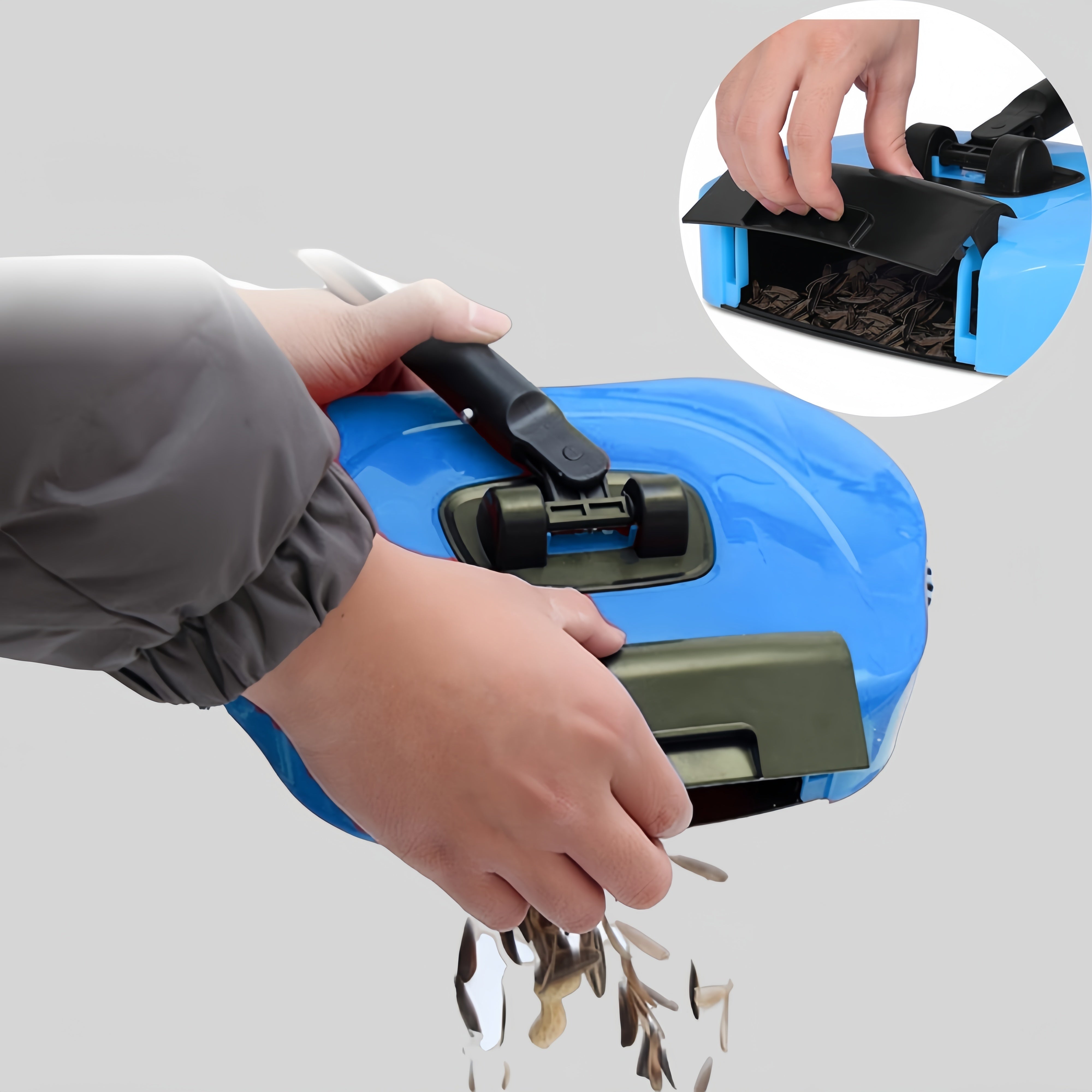 3-in-1 Manual Broom Dustpan Mop Set for Hard Floors Pet Hair Spills