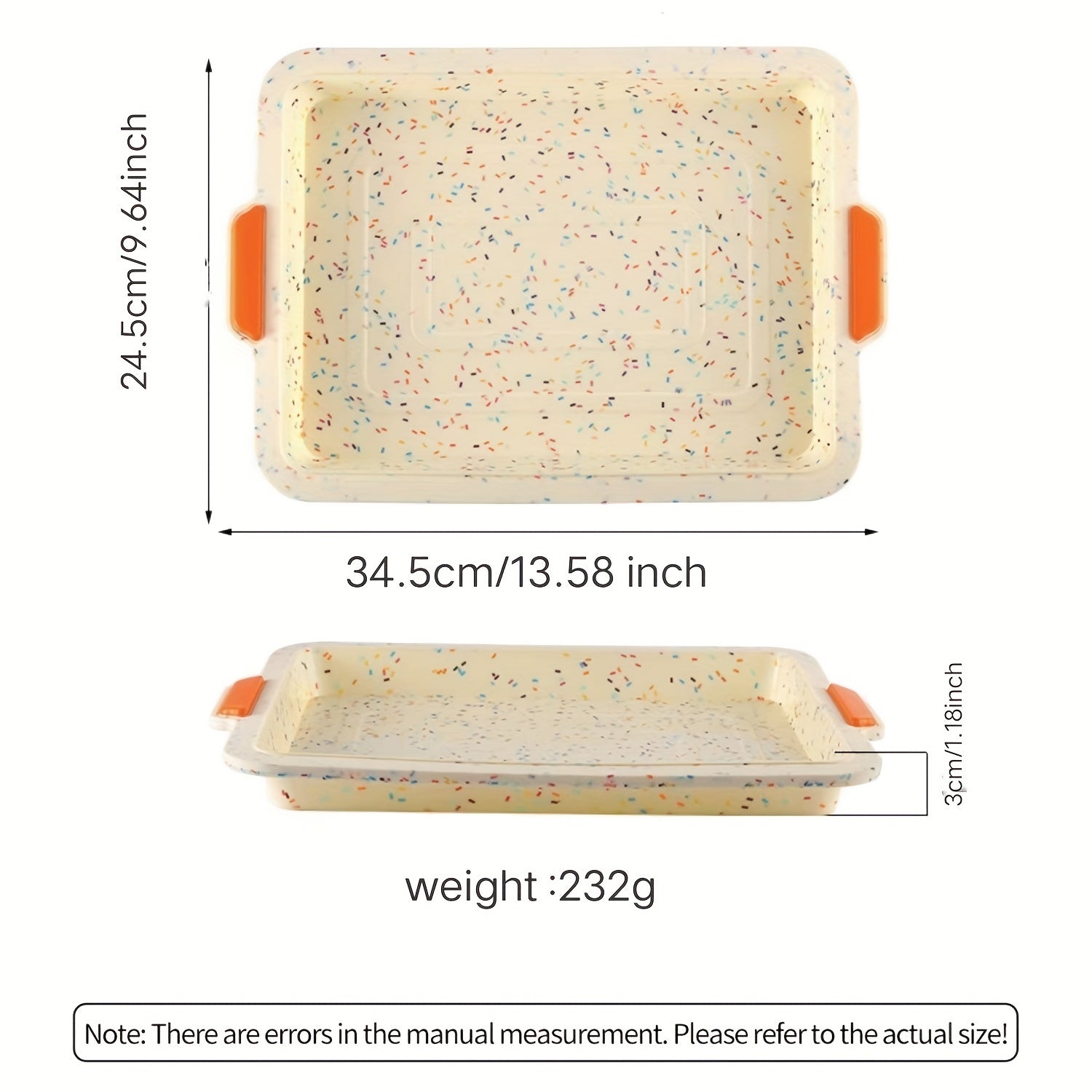 13 dyuymli yopishmaydigan silikon pishirish panasi, oziq-ovqat sinfi uchun pirojnoe, pechenye, brownies uchun mat