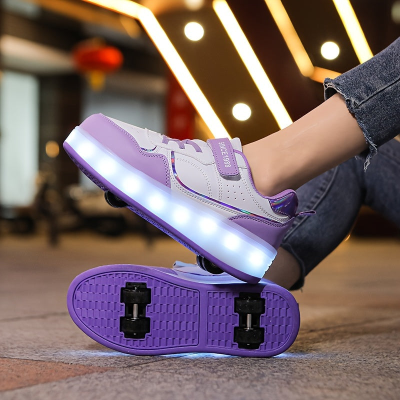 Kids Roller Skates for Girls and Boys with Flashing Lights, All-Season Casual