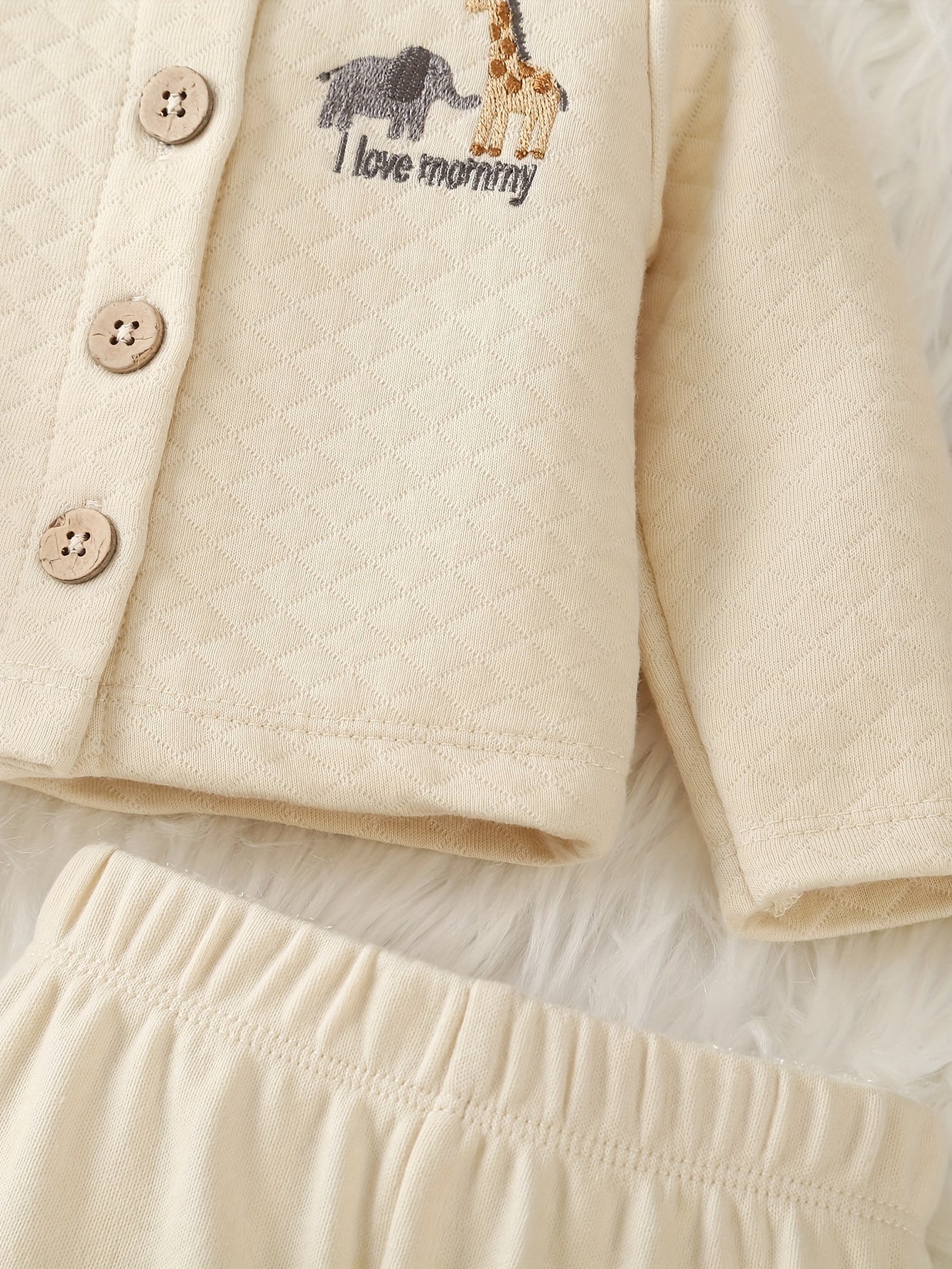 Boys Cotton Cartoon Giraffe Pants Set Long Sleeve Casual Fall Winter