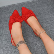 Women's Mary Jane Sandals with Bow Detail Pointed Toe Slip-On Summer Shoes