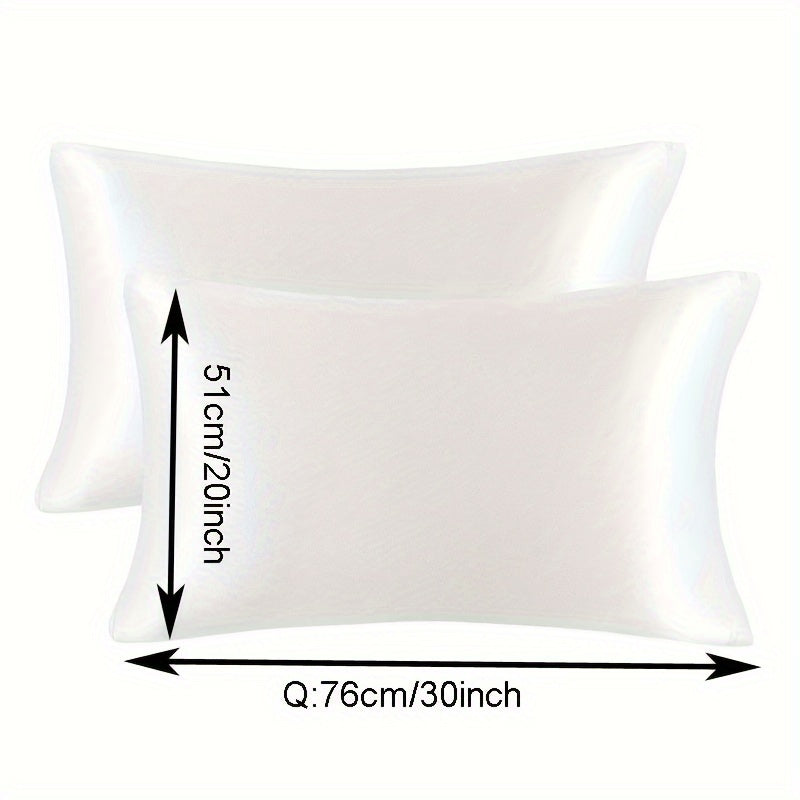 Two Pieces Satin Pillowcases Breathable Soft Envelope Design for Bedroom Sofa Home Decor