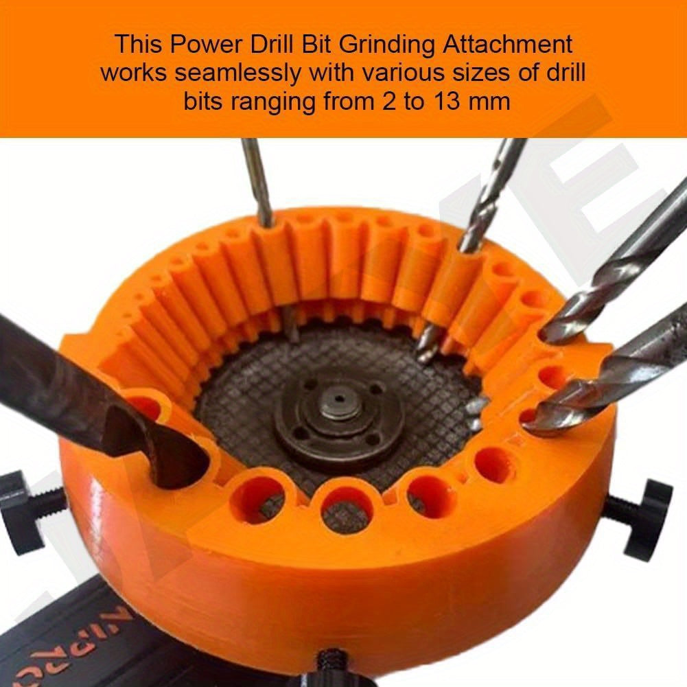 Plastic drill bit sharpener compatible with angle grinder for all drill bits 70