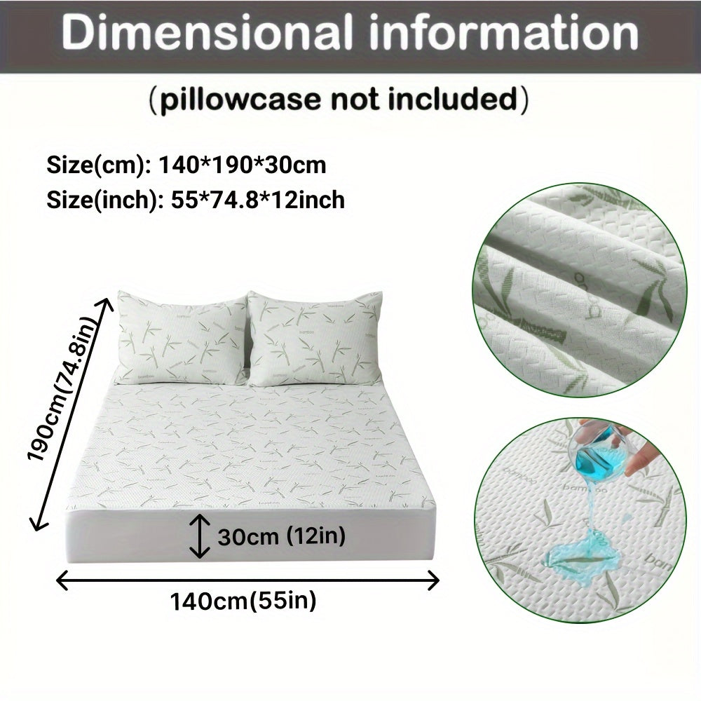 Bamboo Fiber Waterproof Mattress Protector Knitted Bed Cover with Cooling Technology