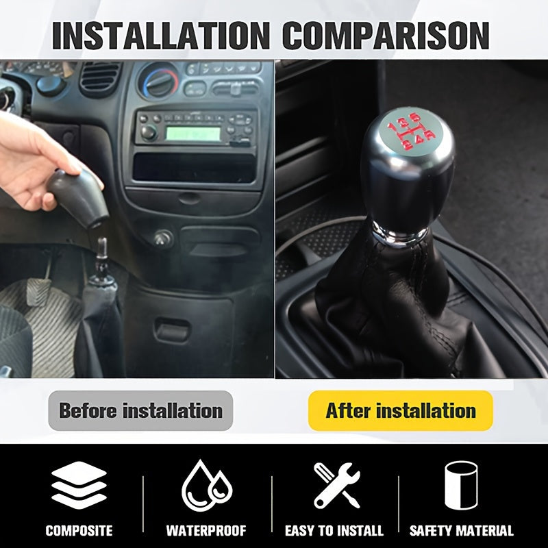 Universal Aluminum Gear Shift Knob 5-Speed Manual Transmission Car Replacement