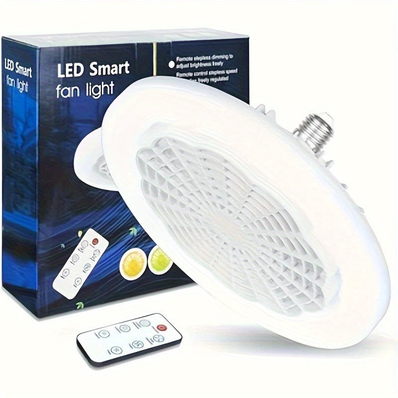 E27 Screw Socket Fan Lamp with Remote Control, Independent Fan and Light, Suitable for Bedrooms and Living Rooms