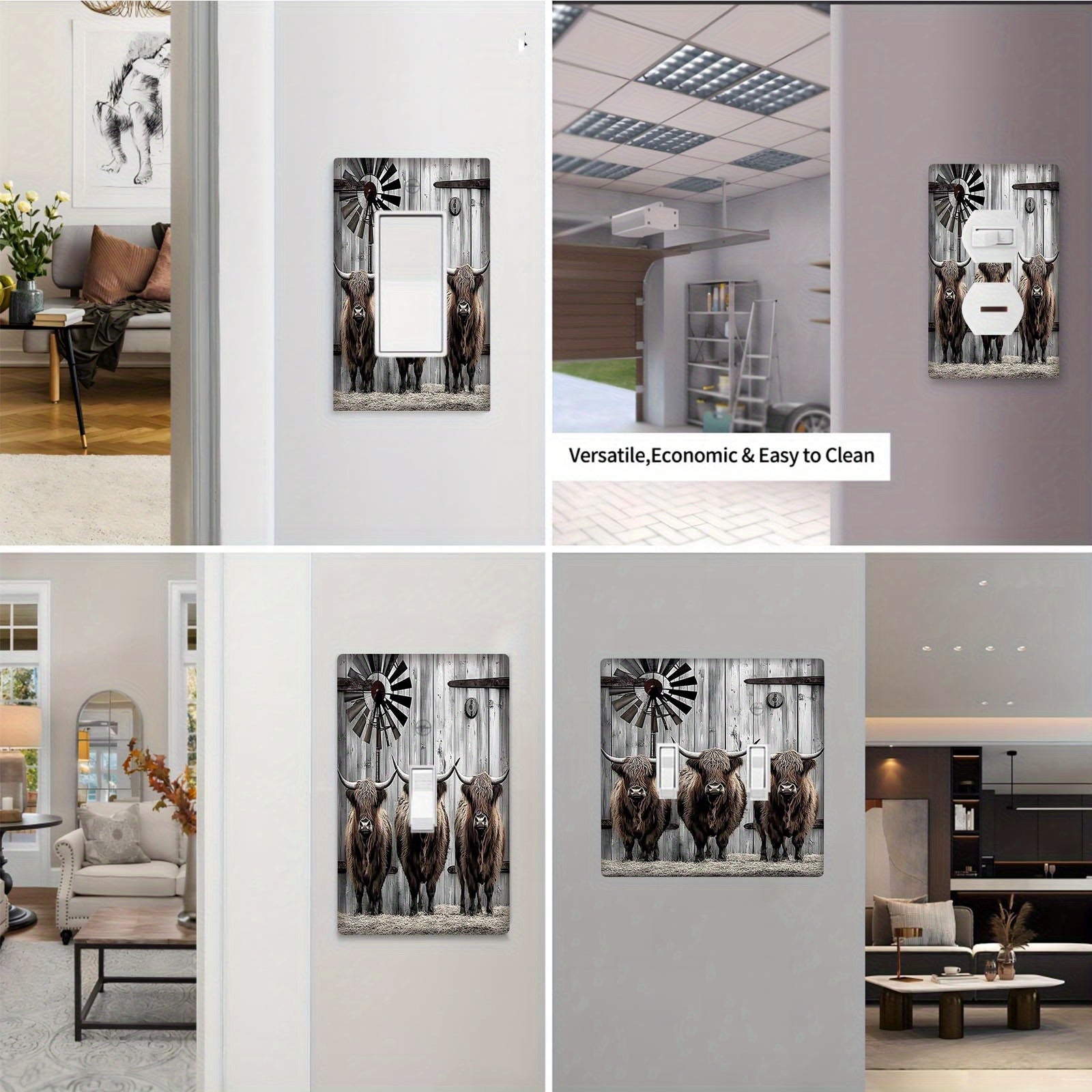 Highland Cow Wall Plate Cover for Light Switch and Outlet Decorative Home Decor