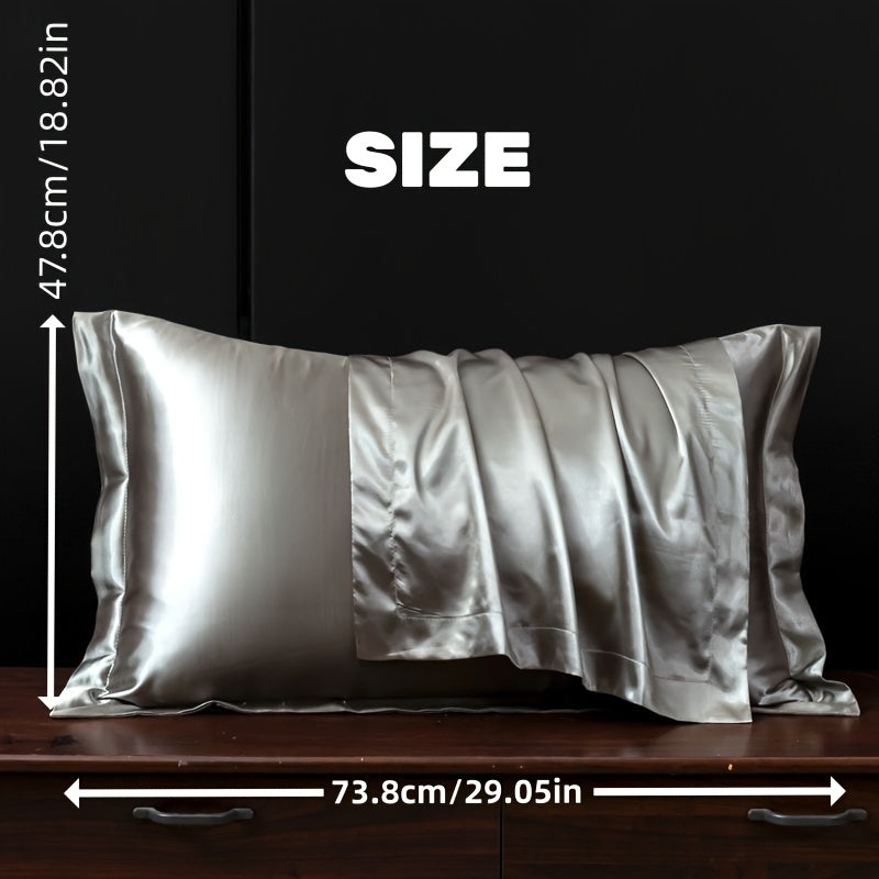 Set of 2 Mulberry Silk Pillowcases 25 Momme Satin Weave Hypoallergenic Solid Color