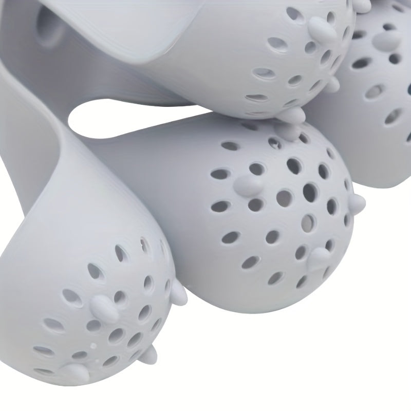 Silikon tuxum qozon ushlagichi 6 tuxum ushlab turadi, sindirilmaydigan, oqim o'tkazmaydigan, oziq-ovqat darajasidagi material, qattiq tuxum va salat tayyorlash uchun mukammal oshxona asbobi, qulay muzlatgichda saqlash yechimi