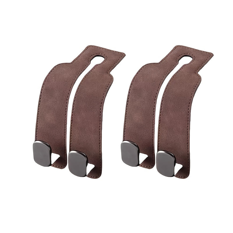 Gancho para reposacabezas de coche, organizador de almacenamiento en el asiento trasero de cuero para billetera y bolso