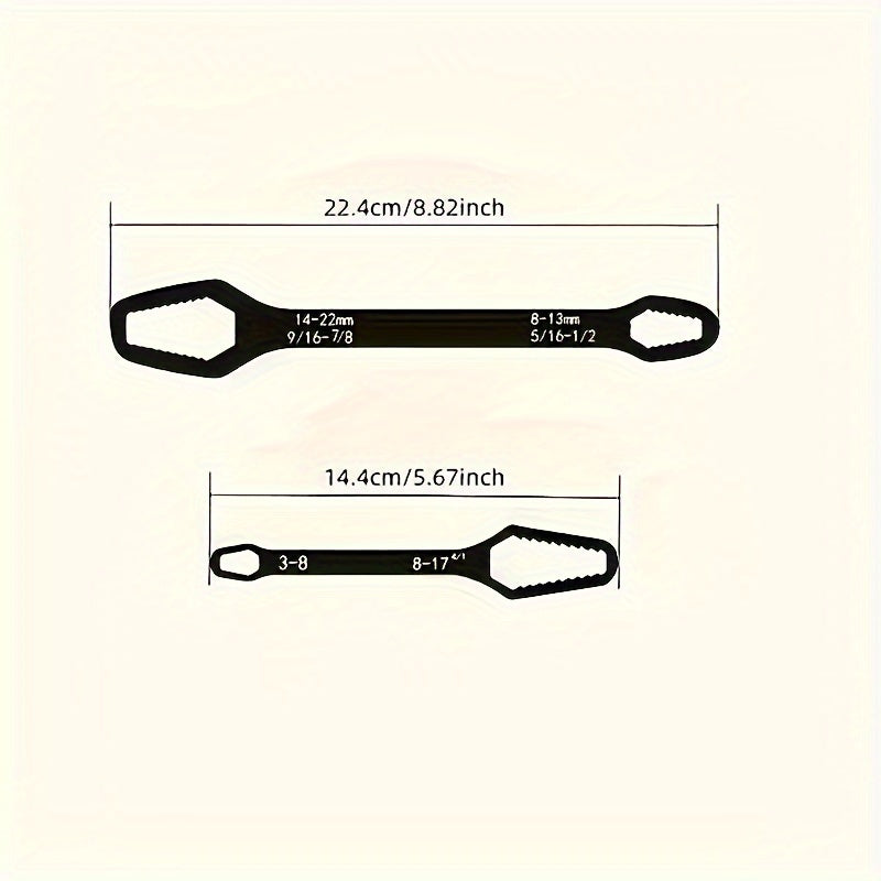 Adjustable Iron Wrench with Keyhole Sizes 3-17mm for Automotive and Home Use