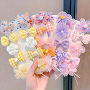Girls Flower Hair Clips Set 10 Cute Lace Hair Accessories for Summer Outings