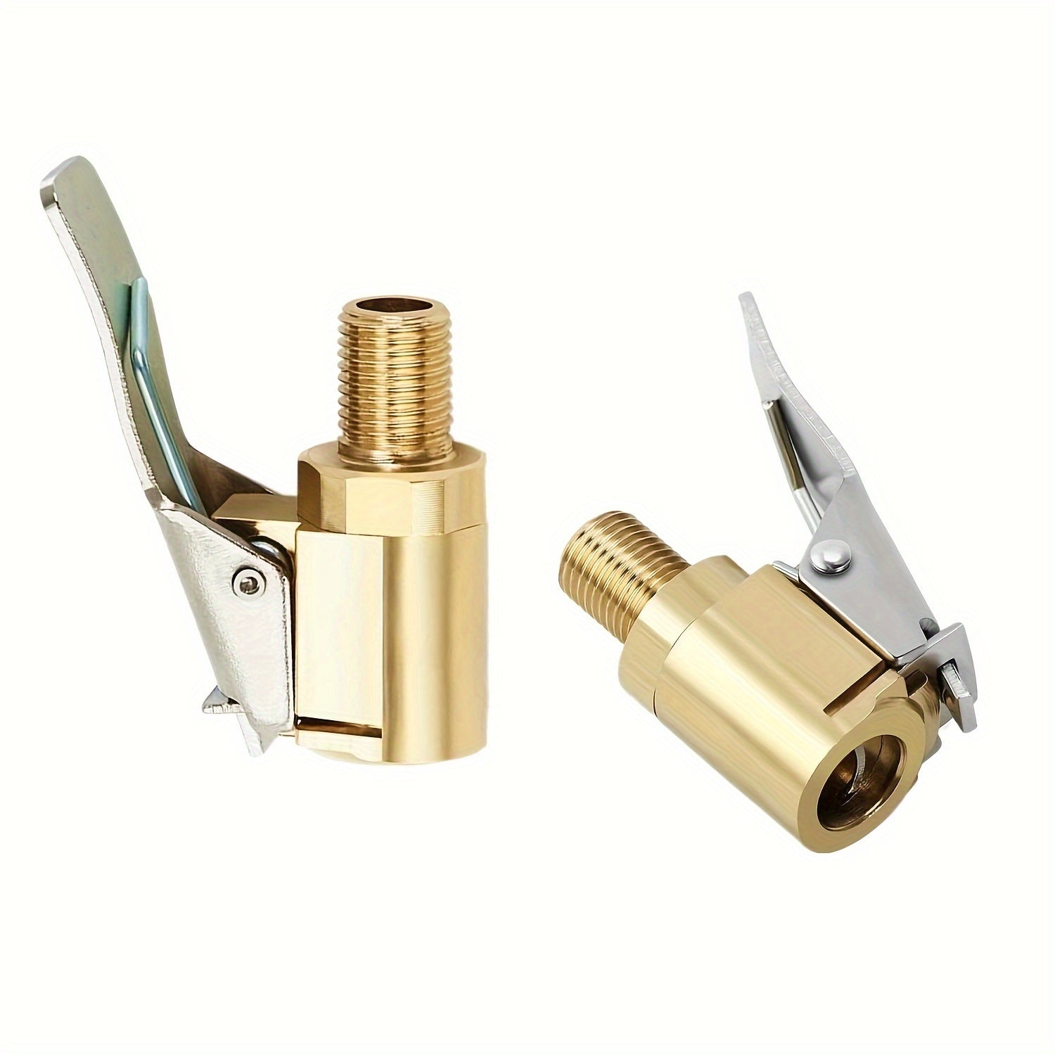 Brass Tire Air Chuck with Clip Adapter for Vehicle Inflator Pump
